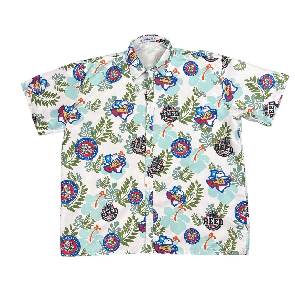 Amarillo Sod Poodles Hawaiian Shirt MiLB Print Men's XL Baseball Lightweight